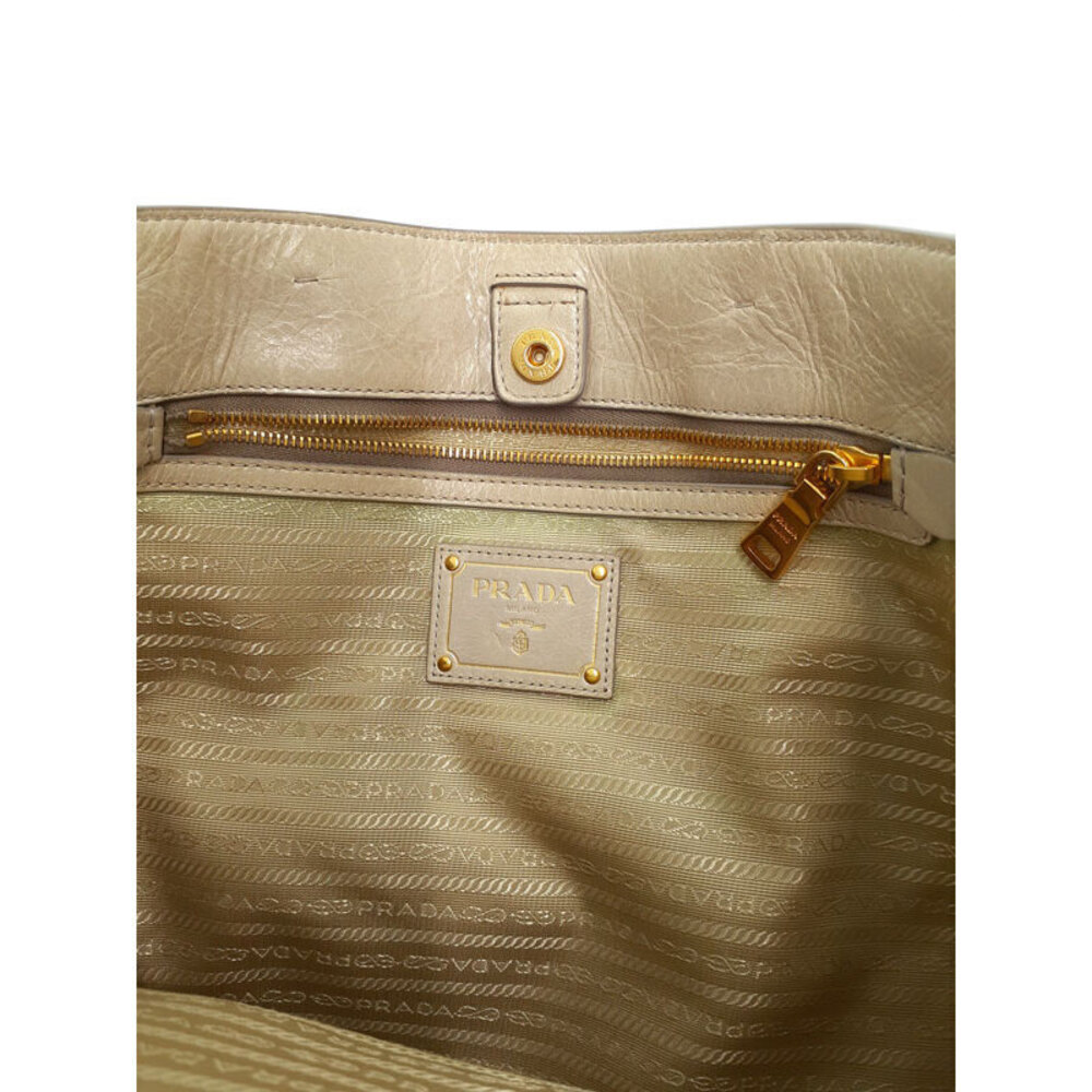 Prada Vitello Shine tote bag in Argilla Tan - Picture 4 of 9